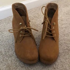 Merona Tan Wedge Booties